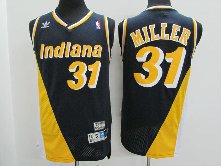 Pacers 31 Reggie Miller Navy Hardwood Classics Stitched NBA Jersey